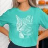 Cool Cat with Sunglasses T-Shirts, Hip Kitty Line Art Tee, Trendy Feline Design, Stylish Pet Lover Gift, Unique Animal Wear, Cute Cat Sketch