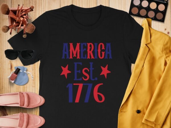 July 4th America est T-Shirt, July 4th Shirt, Independence Day Shirt, American Flag Tee, 4th of July Tee, Patriotic Tee, America Tee