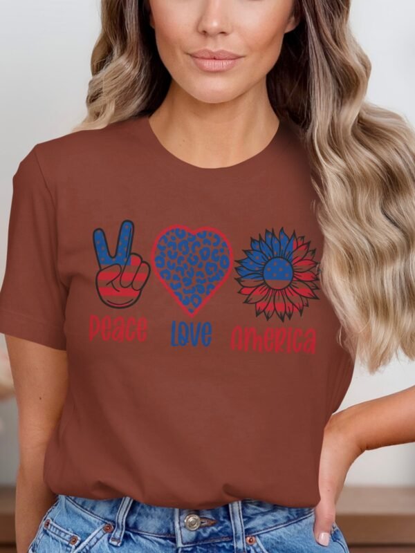 July 4th Pease love america T-Shirt, July 4th Shirt, Independence Day Shirt, Vintage American Flag Shirt, USA Patriotic Shirts