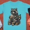 Chill Raccoon T-Shirts, Cool Animal with Sunglasses and Iced Coffee Graphic Tee, Relaxed Wildlife Design, Hipster Raccoon Lover Gift Apparel