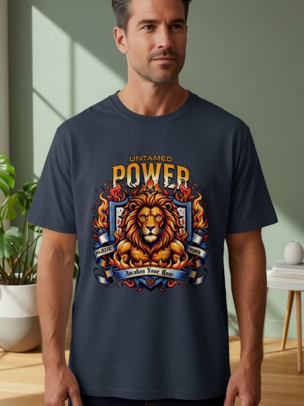 Untamed Power Lion T-Shirt, Majestic Roar Fierce Animal Tee, Bold Motivational Spirit Shirt, Strong Courage Apparel Gift