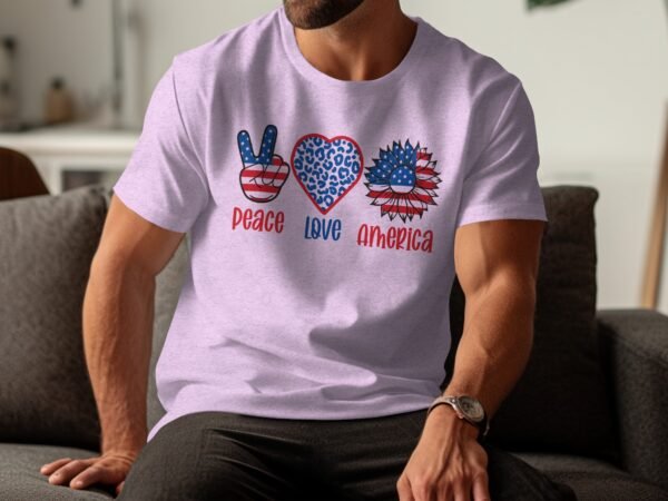 July 4th Pease love america T-Shirt, July 4th Shirt, Independence Day Shirt, Vintage American Flag Shirt, USA Patriotic Shirts