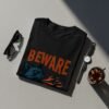 Beware Of The Cat T-Shirt, Angry Cat Design, Fire Breathing Cat Tee, Cool Cat Shirt, Unique Cat Gift, Funny Cat Lover Present, Cat T-Shirt