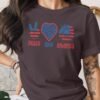 July 4th Pease love america T-Shirt, July 4th Shirt, Independence Day Shirt, Vintage American Flag Shirt, USA Patriotic Shirts