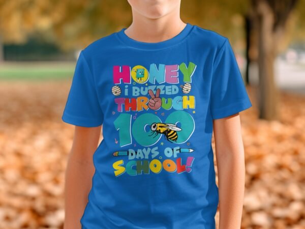 3f8ebc9a-293c-4f0f-bae1-5e30b00676c3 Back to school Honey i buzzed through 100 days of school T-shirt for girls, Boys back to school shirt, Funny 100 days of school shirt