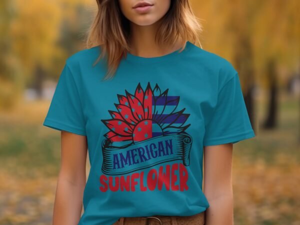 July 4th American sunflower T-Shirt, Independence Day Shirt, July 4th Tee, Patriotic Shirt, America Shirt, USA Shirt