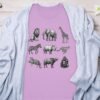 Exotic African Safari Animals T-Shirt, Detailed Hand Drawn Wildlife Sketch Tee, Lion, Elephant, Giraffe, Zebra, Rhino, Cheetah, Leopard
