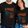 Beware Of The Cat T-Shirt, Angry Cat Design, Fire Breathing Cat Tee, Cool Cat Shirt, Unique Cat Gift, Funny Cat Lover Present, Cat T-Shirt
