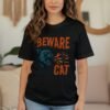 Beware Of The Cat T-Shirt, Angry Cat Design, Fire Breathing Cat Tee, Cool Cat Shirt, Unique Cat Gift, Funny Cat Lover Present, Cat T-Shirt