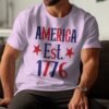 July 4th America est T-Shirt, July 4th Shirt, Independence Day Shirt, American Flag Tee, 4th of July Tee, Patriotic Tee, America Tee