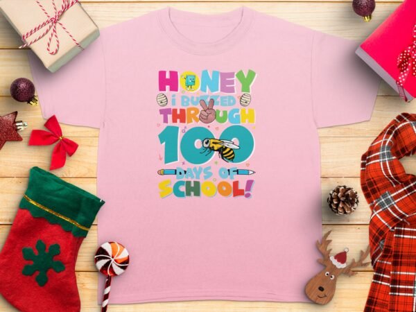 7a92e35e-783b-4eae-a02e-298e2204700b Back to school Honey i buzzed through 100 days of school T-shirt for girls, Boys back to school shirt, Funny 100 days of school shirt