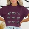 African Safari Animals T-Shirts, Vintage Wildlife Sketch Art, Big Five Lion Elephant Giraffe Zebra Rhino, Jungle Creature Graphic Tee
