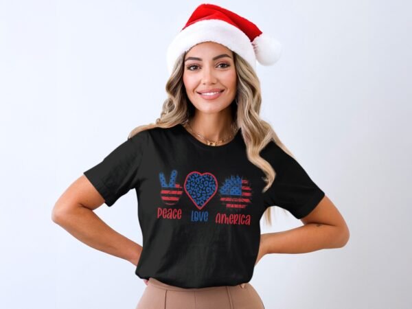 July 4th Pease love america T-Shirt, July 4th Shirt, Independence Day Shirt, Vintage American Flag Shirt, USA Patriotic Shirts