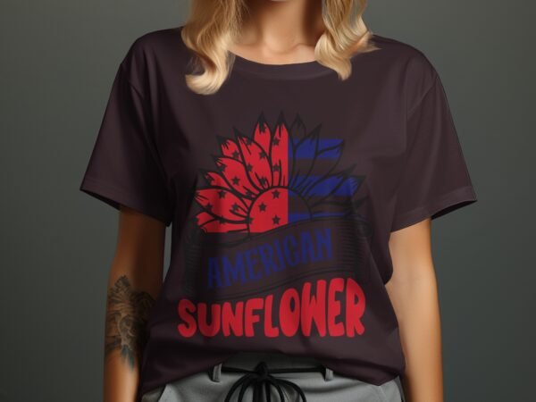 July 4th American sunflower T-Shirt, Independence Day Shirt, July 4th Tee, Patriotic Shirt, America Shirt, USA Shirt