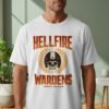 Hellfire Wardens T-Shirt, Motorcycle Helmet Skull Tee, Through the Flames Biker Shirt, Edgy Rider Apparel, Vintage Style TShirt