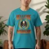 Hellfire Wardens T-Shirt, Motorcycle Helmet Skull Tee, Through the Flames Biker Shirt, Edgy Rider Apparel, Vintage Style TShirt