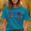 July 4th Pease love america T-Shirt, July 4th Shirt, Independence Day Shirt, Vintage American Flag Shirt, USA Patriotic Shirts