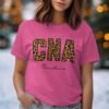 94ed3aec-2af3-4a06-b725-8f3589530cb6 Personalized CNA T-Shirts, Leopard Print Custom Name Nurse T-Shirt, Certified Nursing Assistant Appreciation Gift, Christine Name Tee