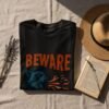 Beware Of The Cat T-Shirt, Angry Cat Design, Fire Breathing Cat Tee, Cool Cat Shirt, Unique Cat Gift, Funny Cat Lover Present, Cat T-Shirt