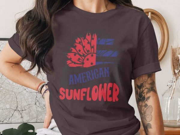 July 4th American sunflower T-Shirt, Independence Day Shirt, July 4th Tee, Patriotic Shirt, America Shirt, USA Shirt