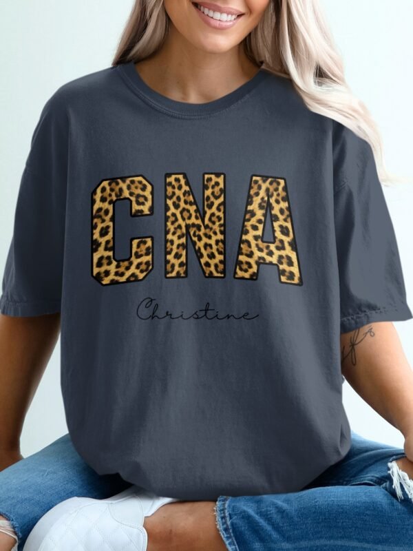 Personalized CNA T-Shirts, Leopard Print Custom Name Nurse T-Shirt, Certified Nursing Assistant Appreciation Gift, Christine Name Tee