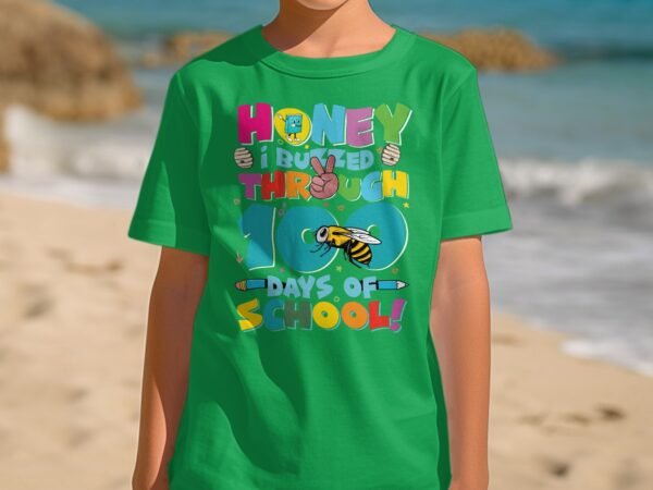 bf22db67-35dc-441d-940f-a3b57a54efac Back to school Honey i buzzed through 100 days of school T-shirt for girls, Boys back to school shirt, Funny 100 days of school shirt