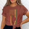4th July US flag t-shirt, American flag print womens t shirt, red white and blue 4th of july tee, Independence day celebration