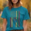 4th July US flag t-shirt, American flag print womens t shirt, red white and blue 4th of july tee, Independence day celebration