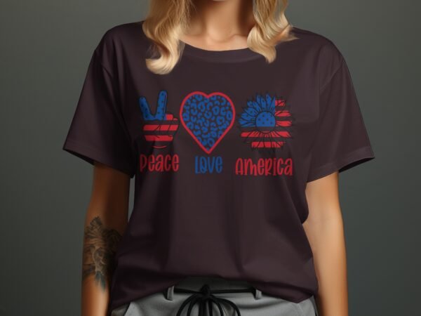 July 4th Pease love america T-Shirt, July 4th Shirt, Independence Day Shirt, Vintage American Flag Shirt, USA Patriotic Shirts