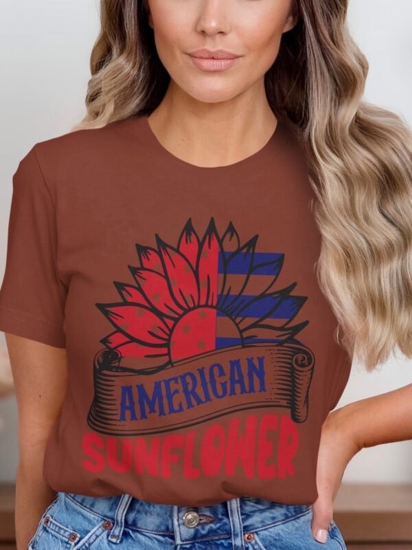 July 4th American sunflower T-Shirt, Independence Day Shirt, July 4th Tee, Patriotic Shirt, America Shirt, USA Shirt