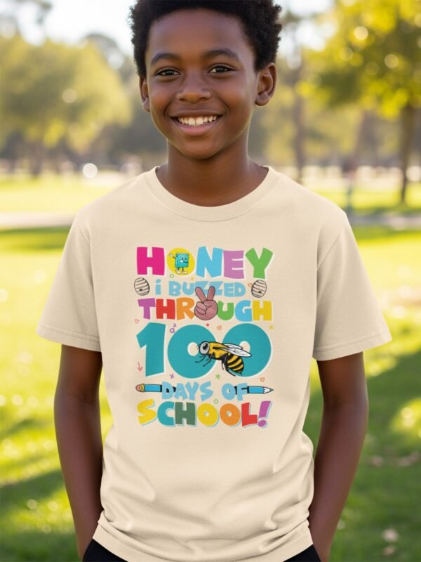 fe831d06-679e-4bc3-bef6-24319703a8d2 Back to school Honey i buzzed through 100 days of school T-shirt for girls, Boys back to school shirt, Funny 100 days of school shirt