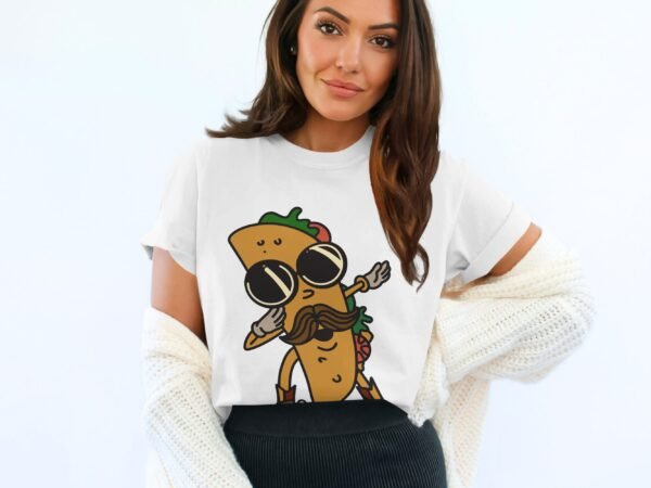 2eddadd4-44fe-45a1-be97-a08726cfc4ce Funny Hipster Taco T-Shirt | Mustache & Sunglasses