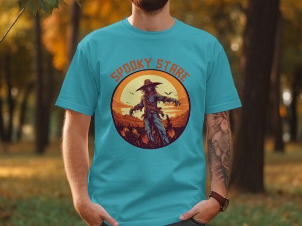 Spooky Scarecrow Stare Halloween T-Shirt