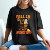 Fall in Love with Nursing T-Shirt, Cute Nurse Ghost Autumn Tee, Leopard Stethoscope Nurse Appreciation Gift, RN Student Spooky Fall Season