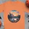 Wilderness Wanderer Mountain Lake Sunset Camping T-Shirts
