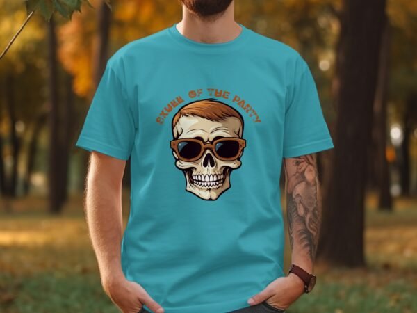 Skull of the Party Halloween T-Shirt with Sunglasses