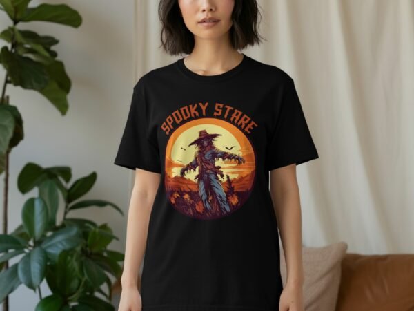 Spooky Scarecrow Stare Halloween T-Shirt