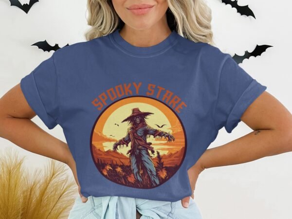 Spooky Scarecrow Stare Halloween T-Shirt