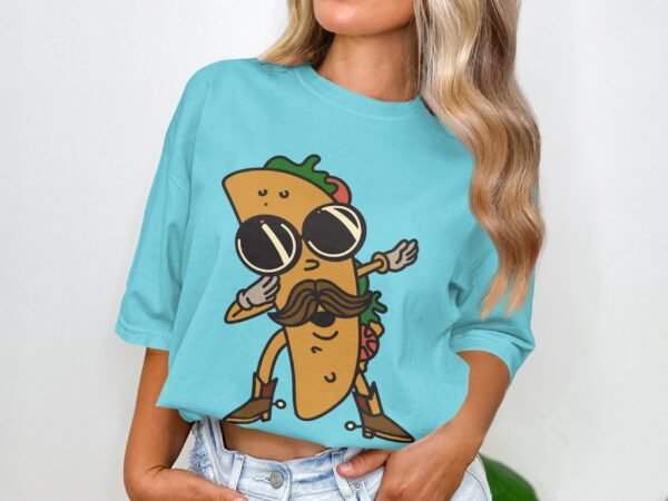 6e78a670-c717-4622-8825-fee0479e5187 Funny Hipster Taco T-Shirt | Mustache & Sunglasses