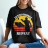 Eat Sleep Cornhole Repeat Retro Sunset T-Shirt