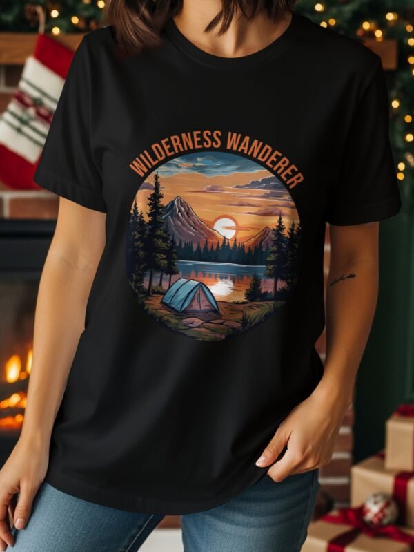 Wilderness Wanderer Mountain Lake Sunset Camping T-Shirts