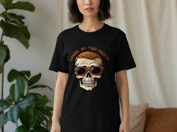 Skull of the Party Halloween T-Shirt with Sunglasses