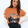 Wilderness Wanderer Mountain Lake Sunset Camping T-Shirts