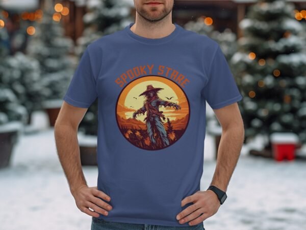 Spooky Scarecrow Stare Halloween T-Shirt