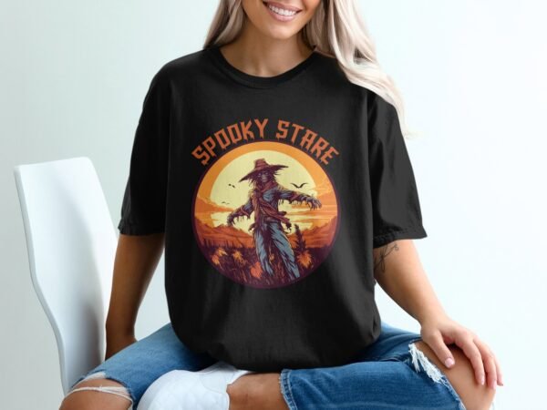 Spooky Scarecrow Stare Halloween T-Shirt