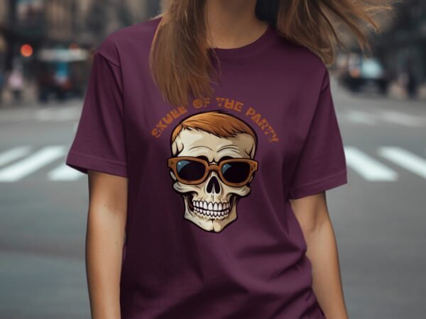 Skull of the Party Halloween T-Shirt with Sunglasses
