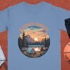 Wilderness Wanderer Mountain Lake Sunset Camping T-Shirts