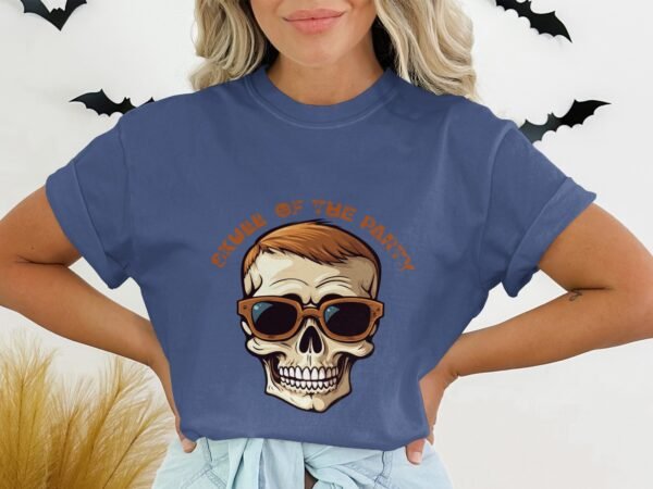 Skull of the Party Halloween T-Shirt with Sunglasses