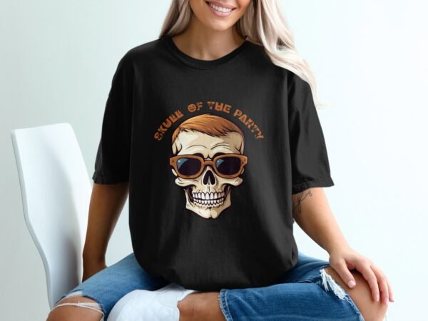 Skull of the Party Halloween T-Shirt with Sunglasses