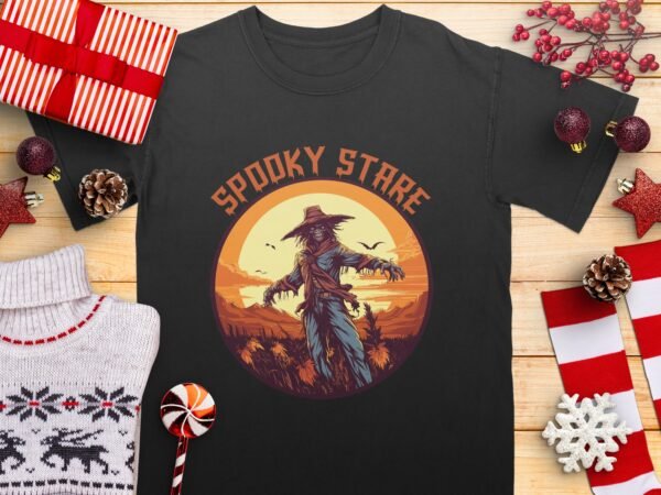 Spooky Scarecrow Stare Halloween T-Shirt